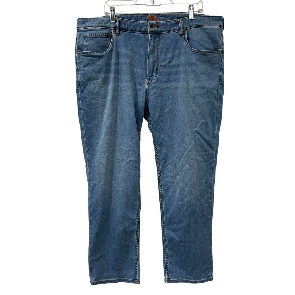Tommy Bahama Jeans Mens 42x30 Blue Regular Straight Flex Comfort Denim Pants Zip